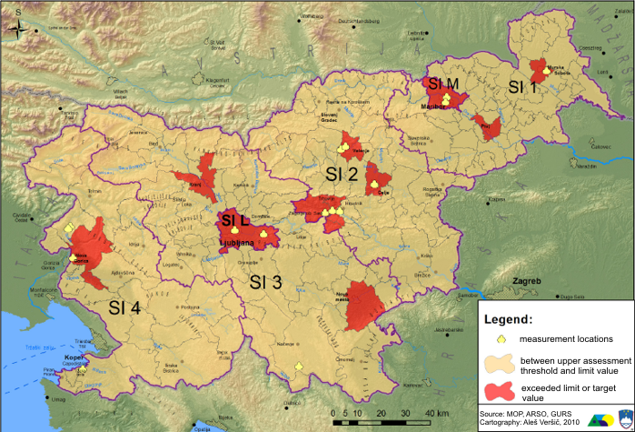 State of air pollution from PM<sub>10</sub> particles 