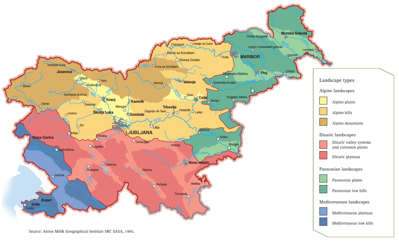 Natural regions in Slovenia