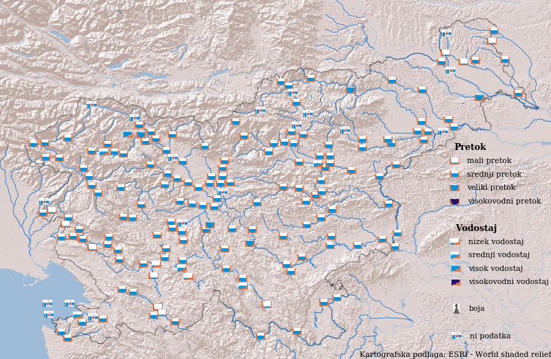 hidro polure postaja zemljevid Hidrološki podatki